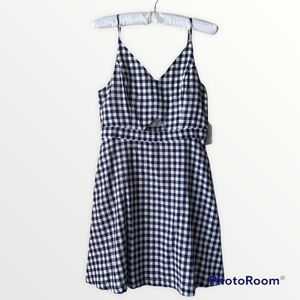 Altar'd State Navy Blue Gingham Check Sundress Cutout Size Small NWT